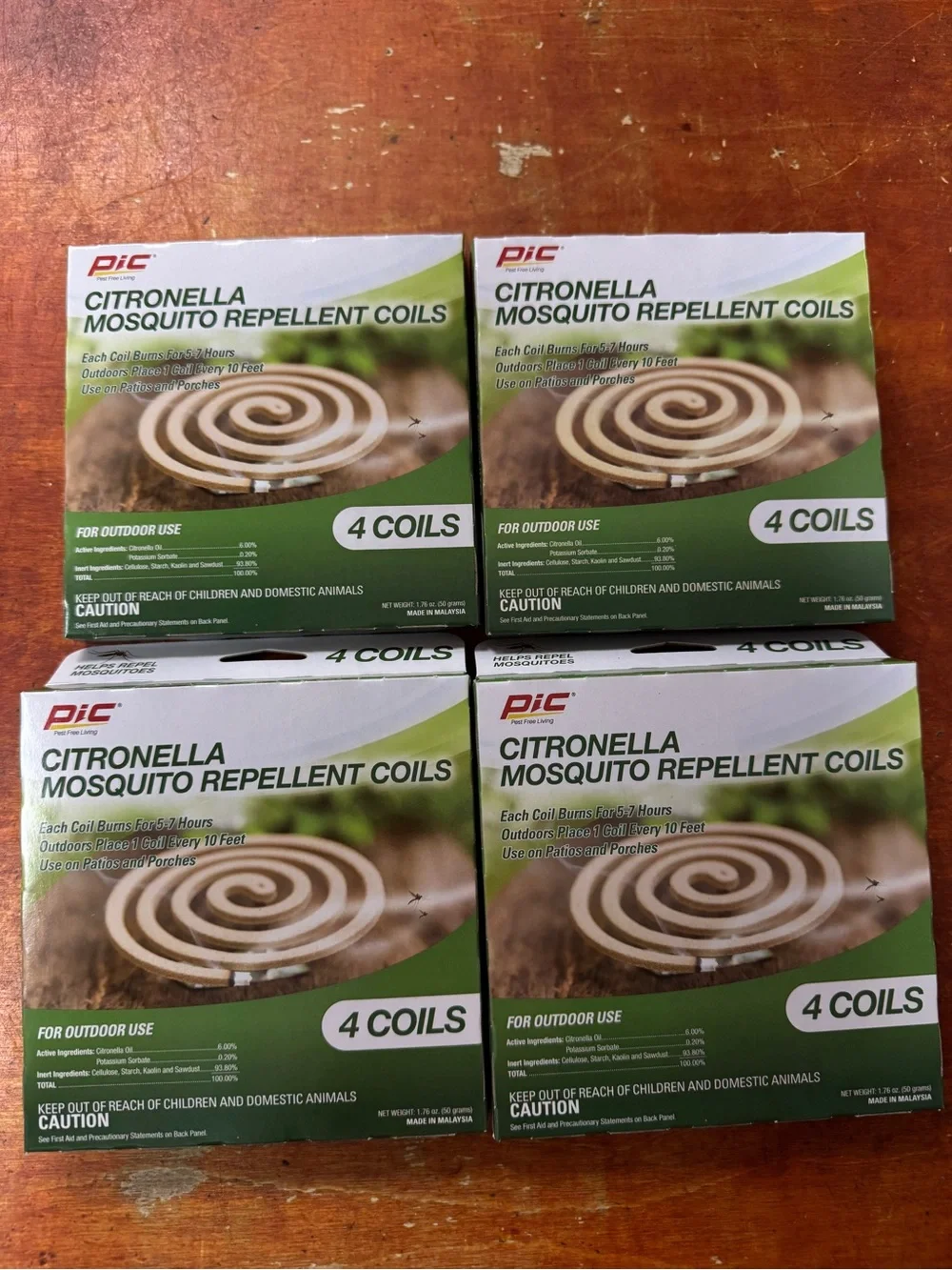Citronella Mosquito Repellent Coils 4 Coils Each-4pack